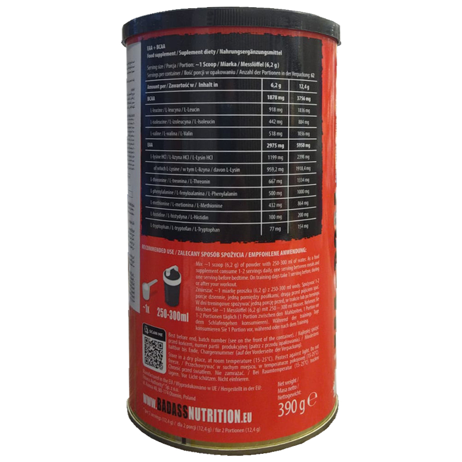 Bad Ass Eaa+Bcaa-62Serv.-390G.-Dragon Fruit