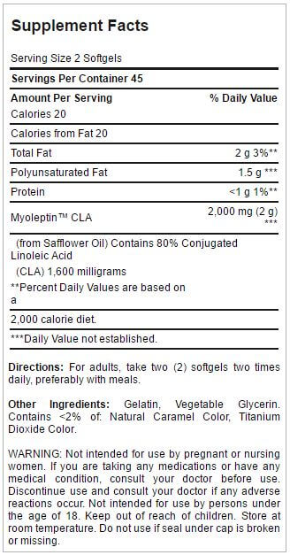 Puritan's Pride Myoleptin Cla 1000M