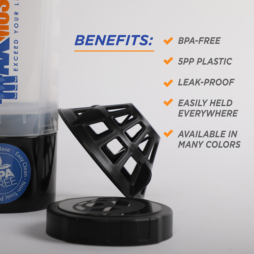 Max Muscle Smart Shaker-550ml-Black Clear