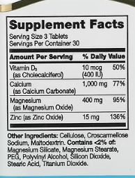 Century Calcium Magnesium Zinc+D3-30Serv.-90Tablets