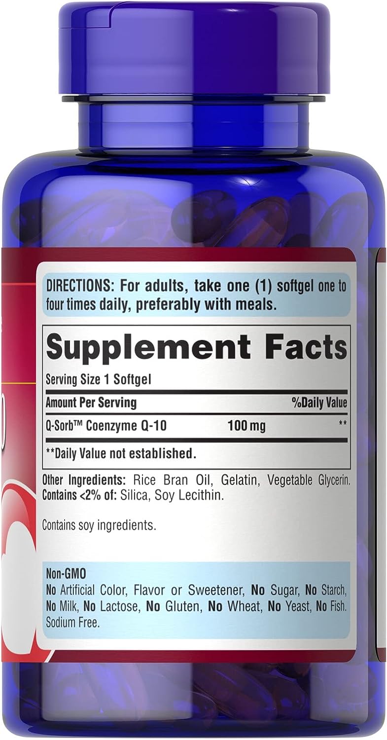 Puritan's Pride Co Q-10 100Mg-30Serv.-30Rapid Release Softgels.