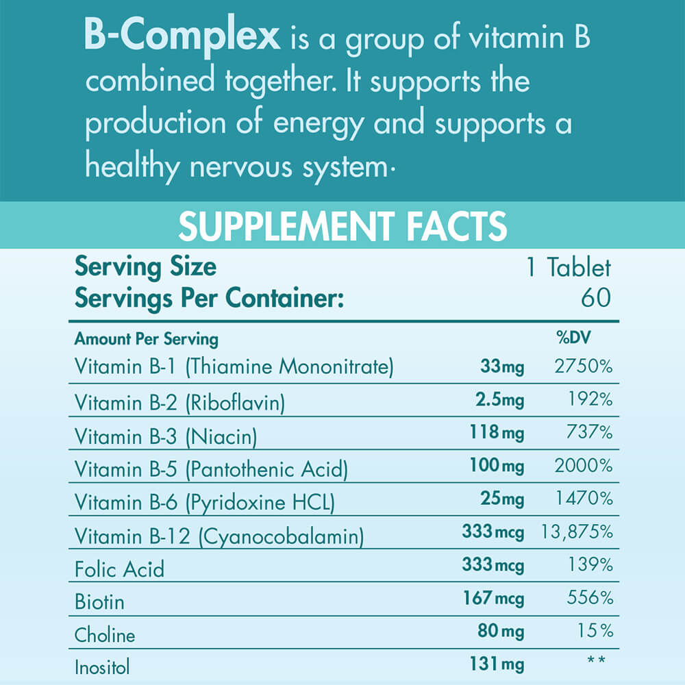 Organic Nation B-Complex Advanced Formula-60Serv.-60Tabs