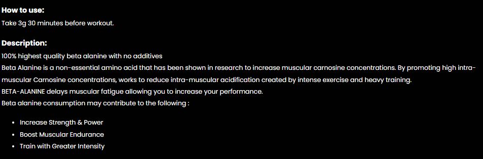 Marvelous Nutrition Beta-Alanine old School Formula-60Serv.-300G.-Unflavored (copy)