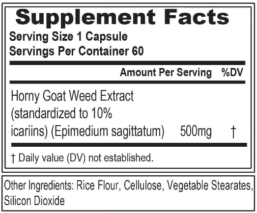 EVL Horny Goat Weed-60Serv.-60Veggie Capsules