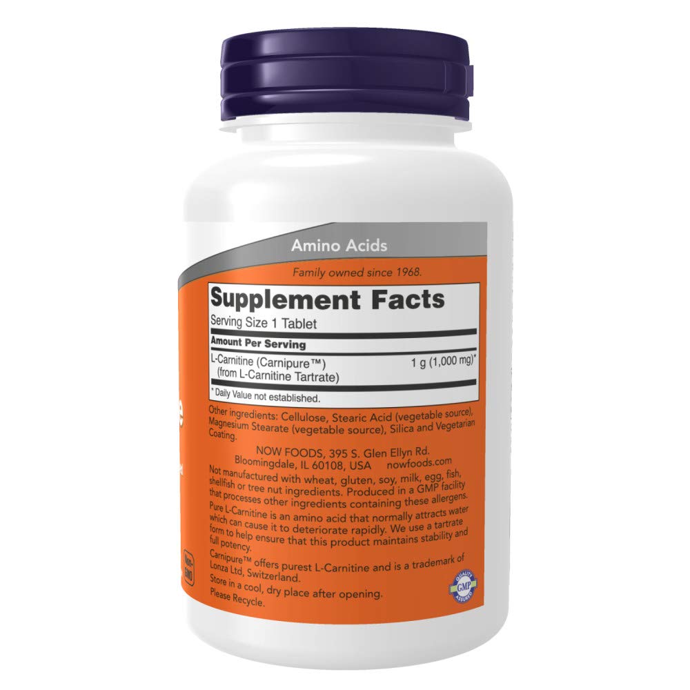 Now Foods L-Carnitine 1000MG.-50Serv.-50Tablets