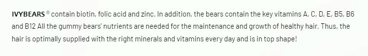Ivybears Men's Hair Vitamins-30Serv.-60Gummies