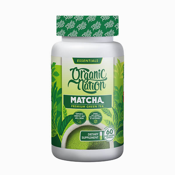 Organic Nation Matcha Premium Green Tea-60Serv.-60 Capsules