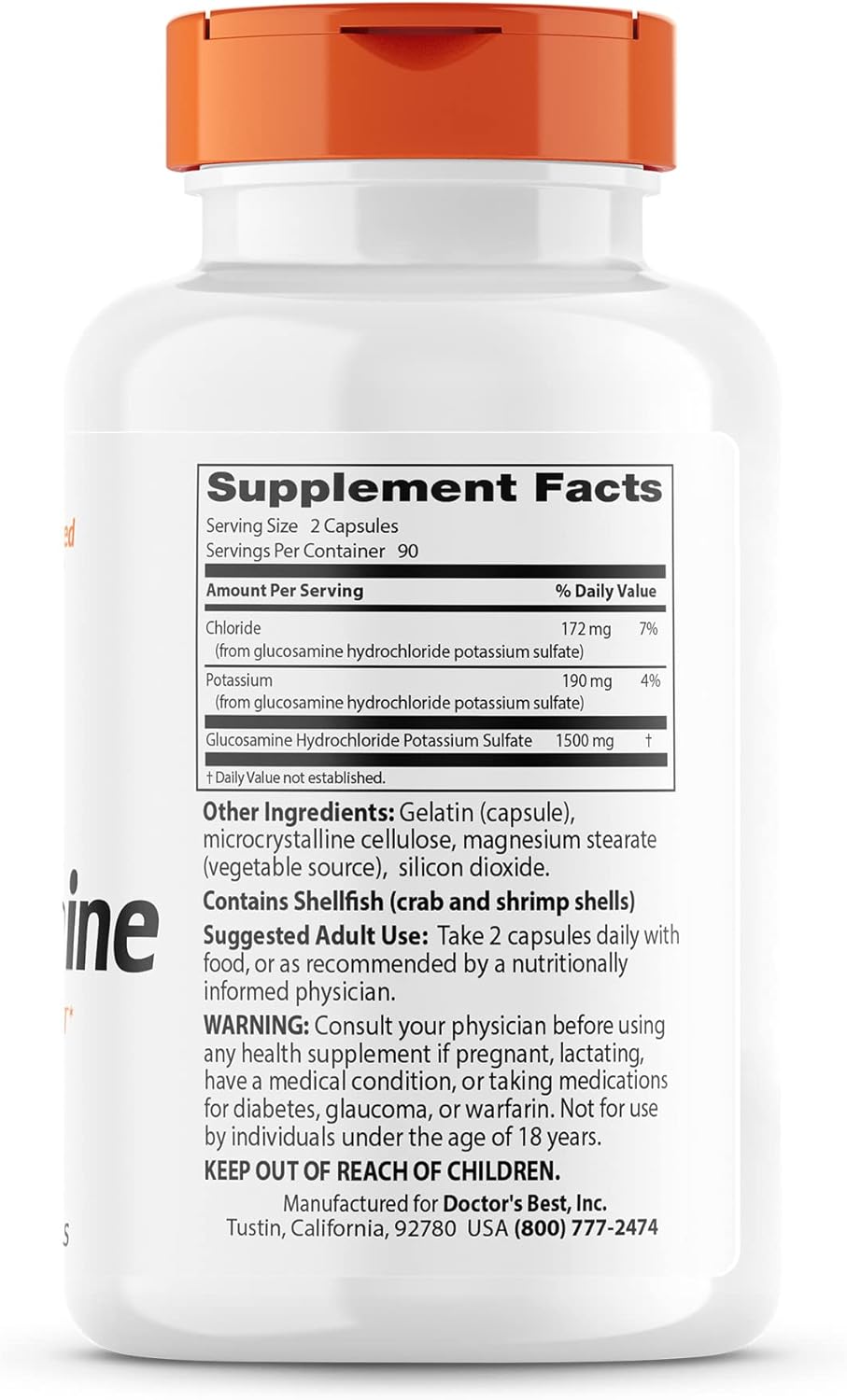 Doctor’s Best Glucosamine 750Mg-90Serv.-180Capsules