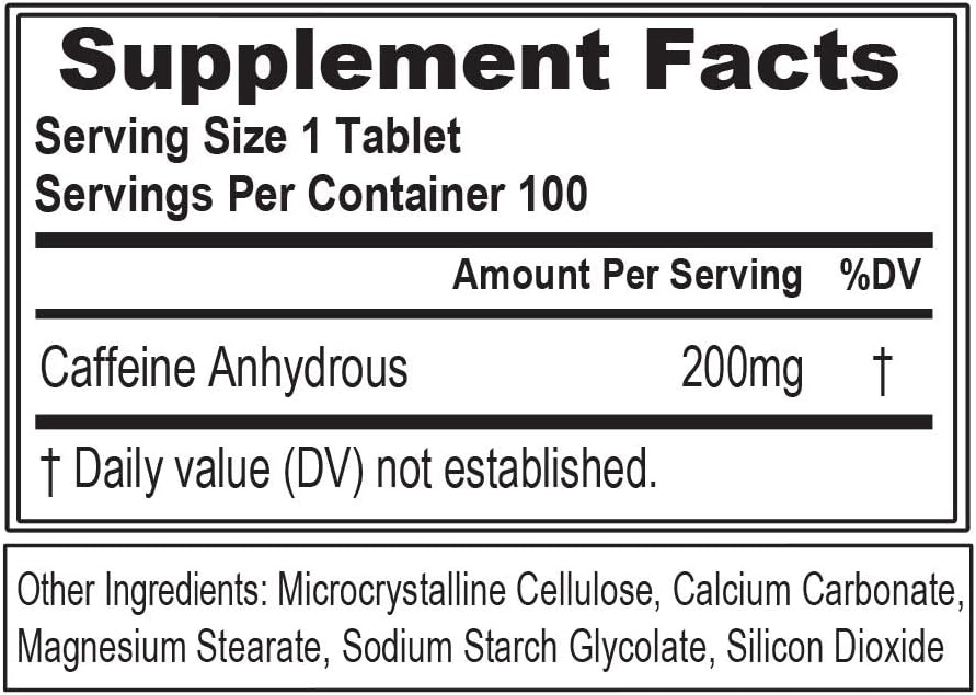 Evl Caffeine 200Mg -100Serv.-100Tablets