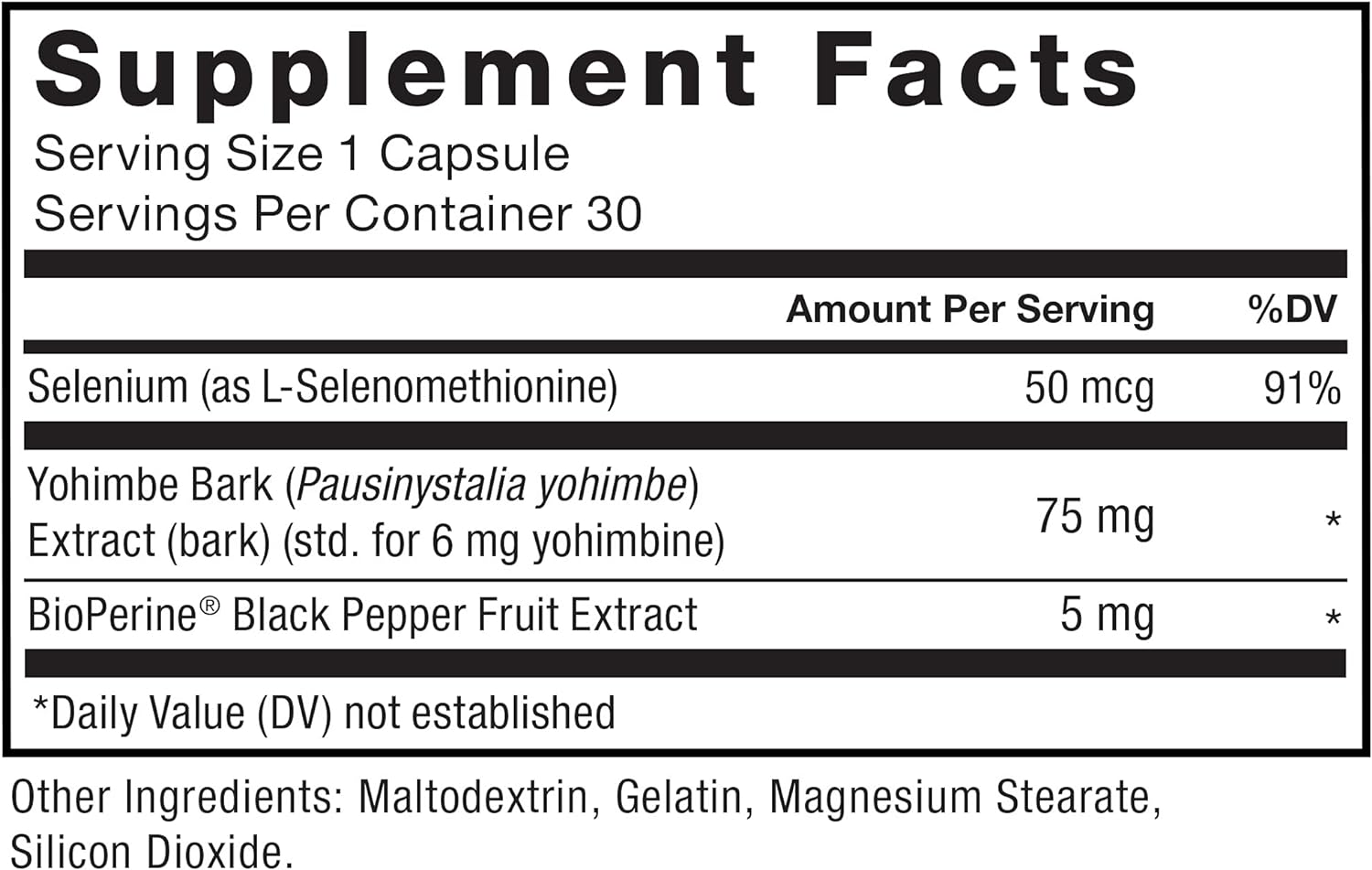 Force Factor Fundamentals Yohimbine 6Mg-30Serv.-30Vegetable Capsules