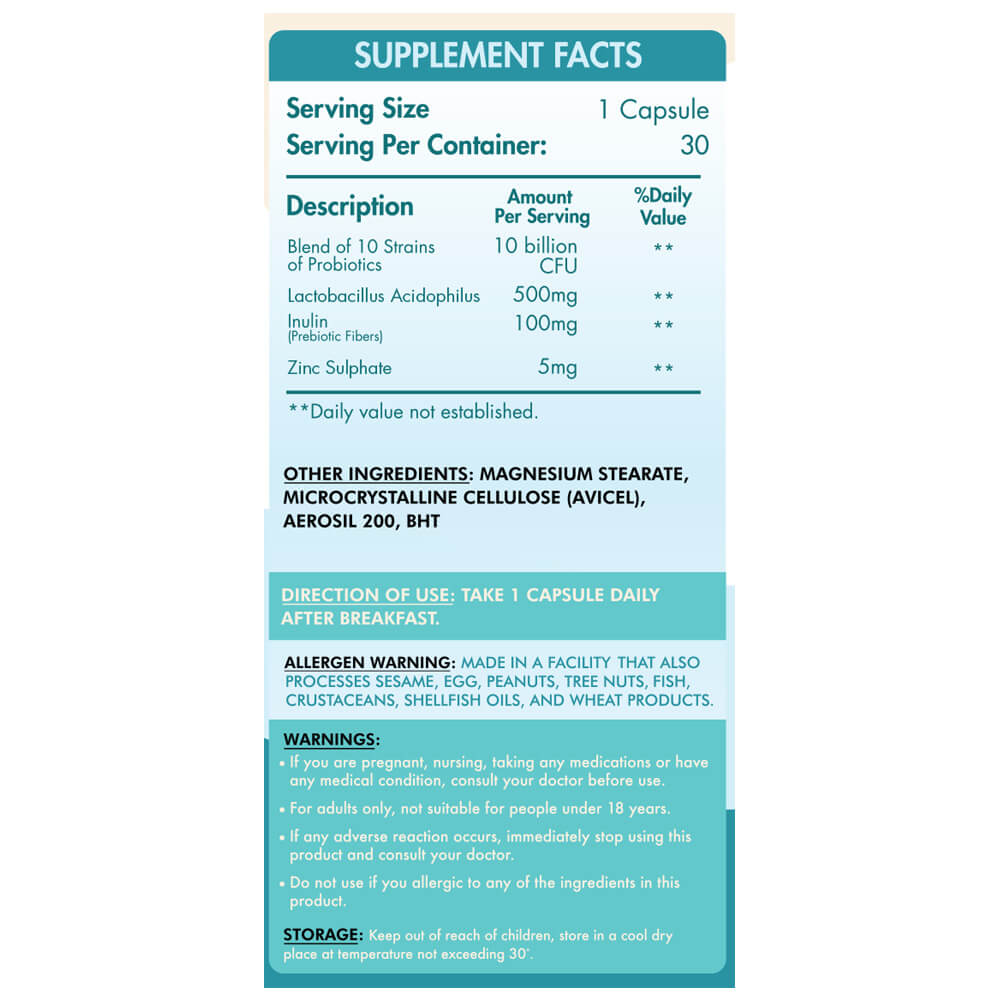 Organic Nation 10 Billion Probiotics-30Serv.-30 Capsules