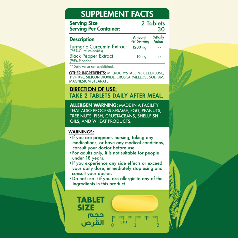 Organic Nation Turmeric Curcumin+ 1000-60Serv.-60Tablets
