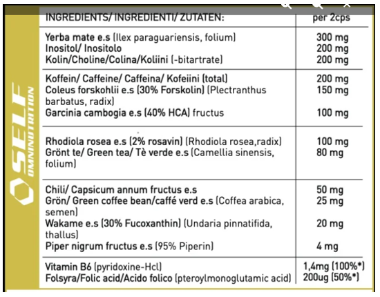 Self Omninutrition Ripped Burn-30Vegan Capsules