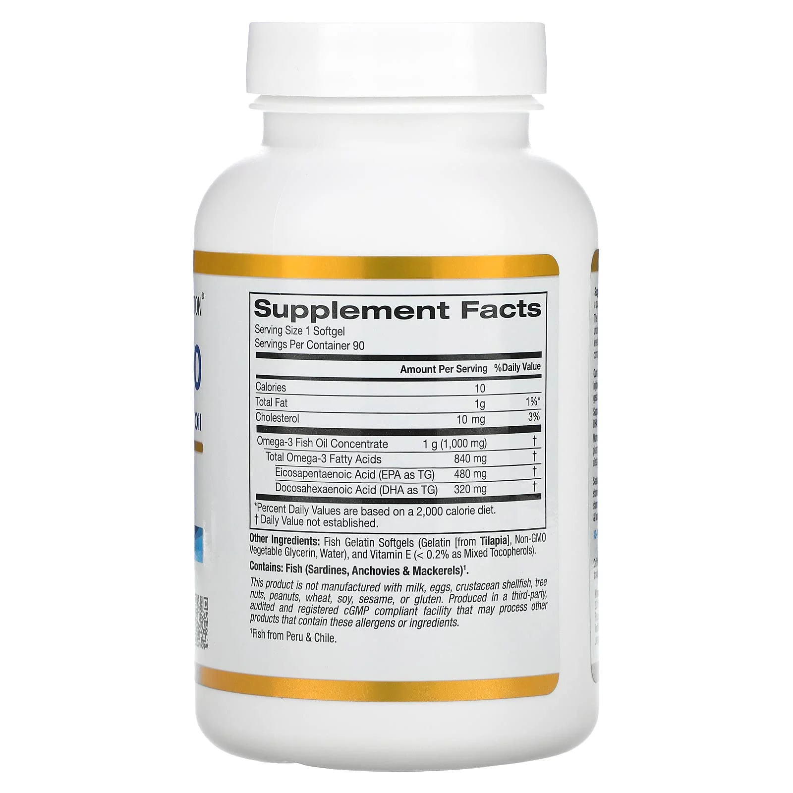 California Gold Nutrition Omega-3 Premium Fish Oil-120Serv.-240 Tablets