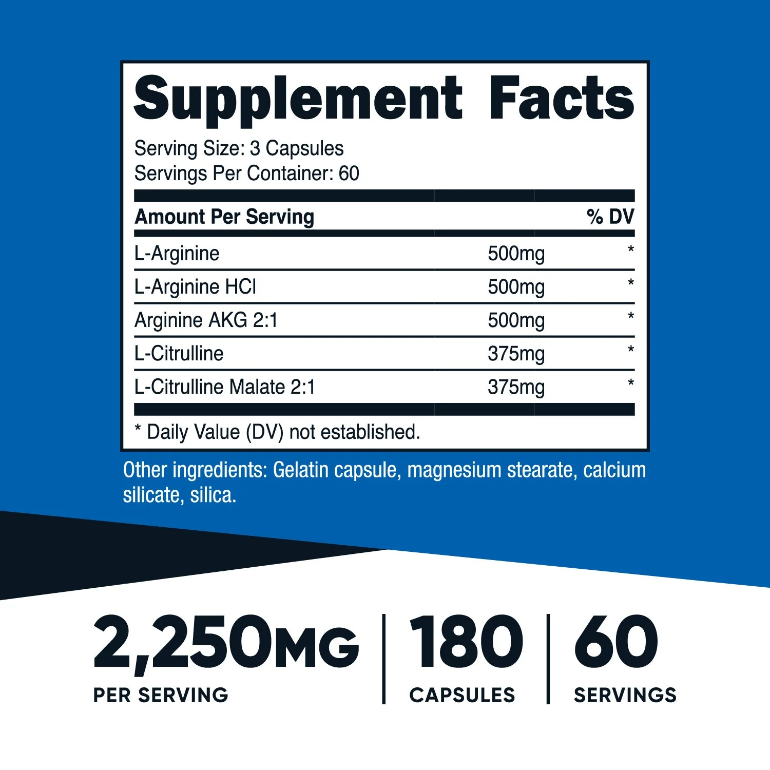 Nutricost Performance Nitric Oxide Booster.-60Serv.-180Capsules