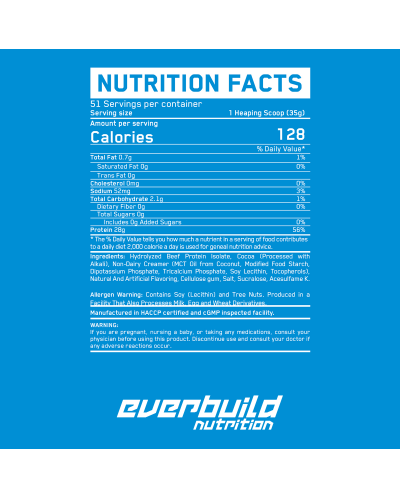 Ever build nutrition 100% Beef Isolate-51Serv-29.4G-Deluxe Chocolate Shake