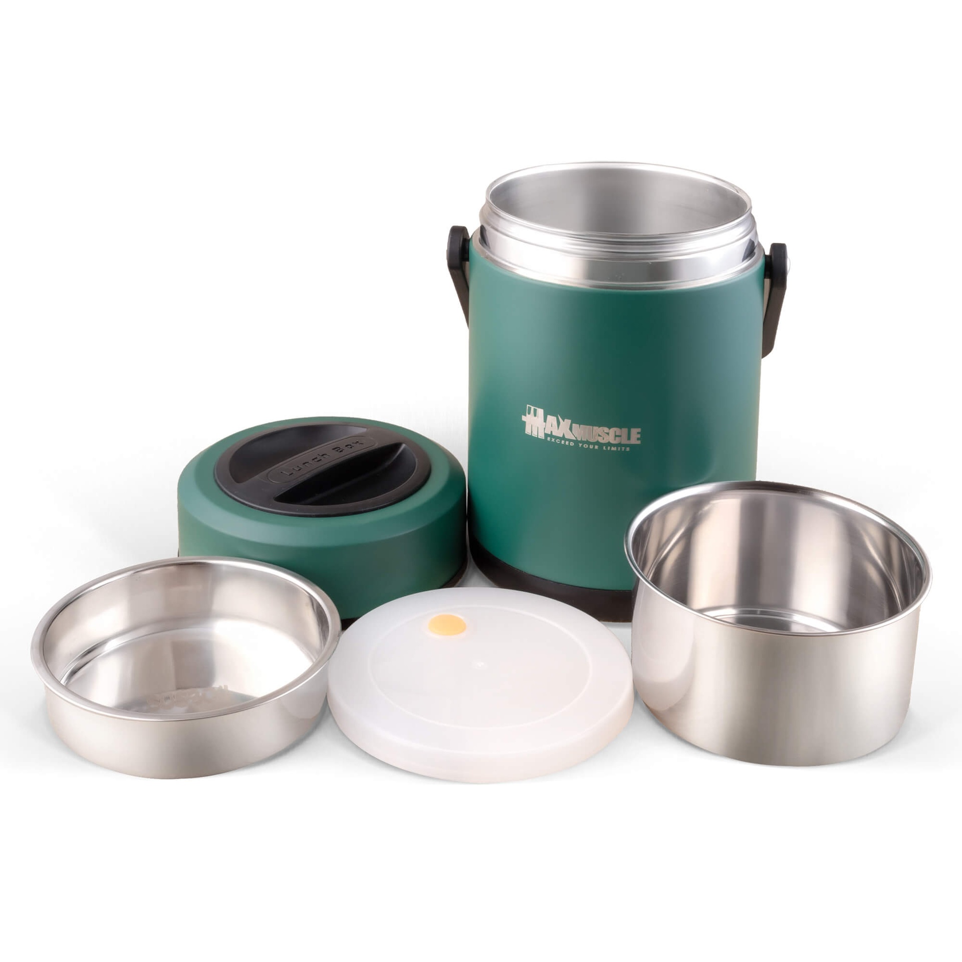 Max Muscle Stainless Steel-Lunch Box Vacuum insulated-2L- Green