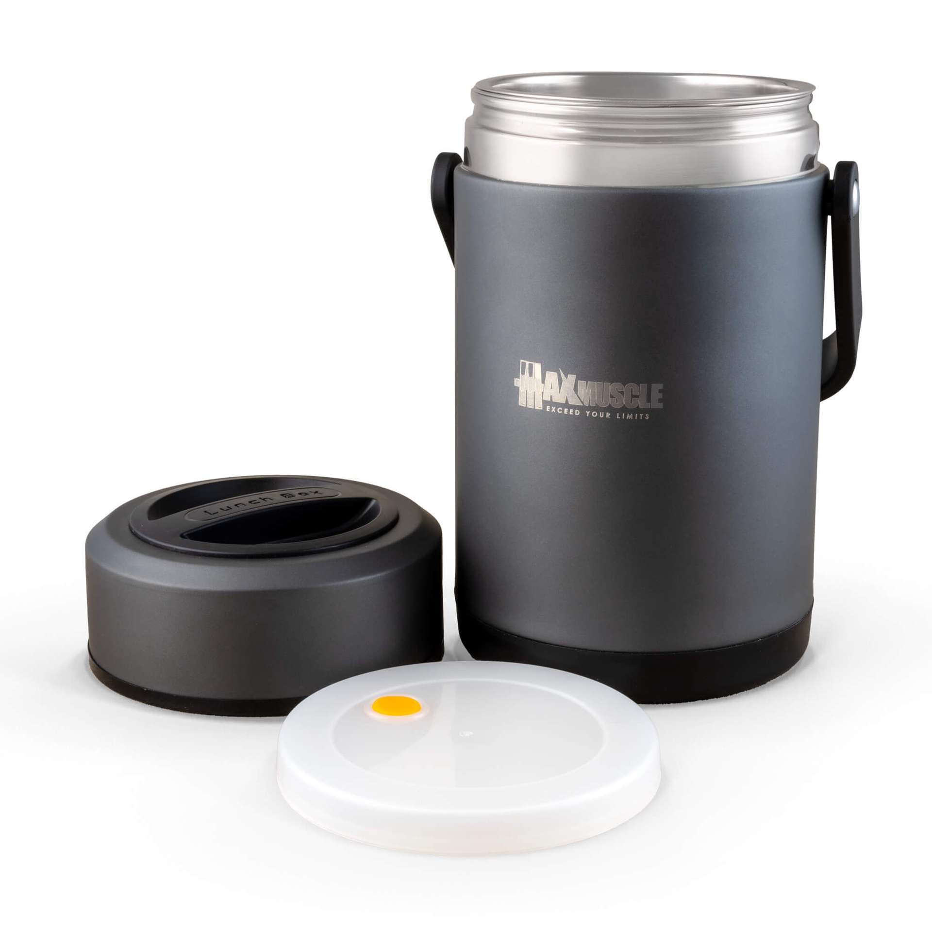Max Muscle Stainless Steel-Lunch Box Vacuum insulated-2L-Black