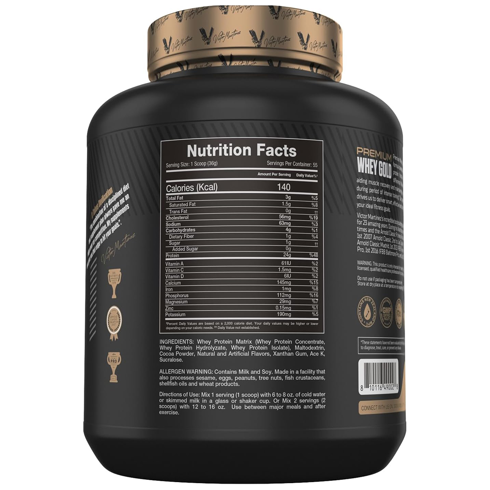 Victor Martinez Premium Whey Gold Whey Protein Blend 55Serv 2000G Vanilla
