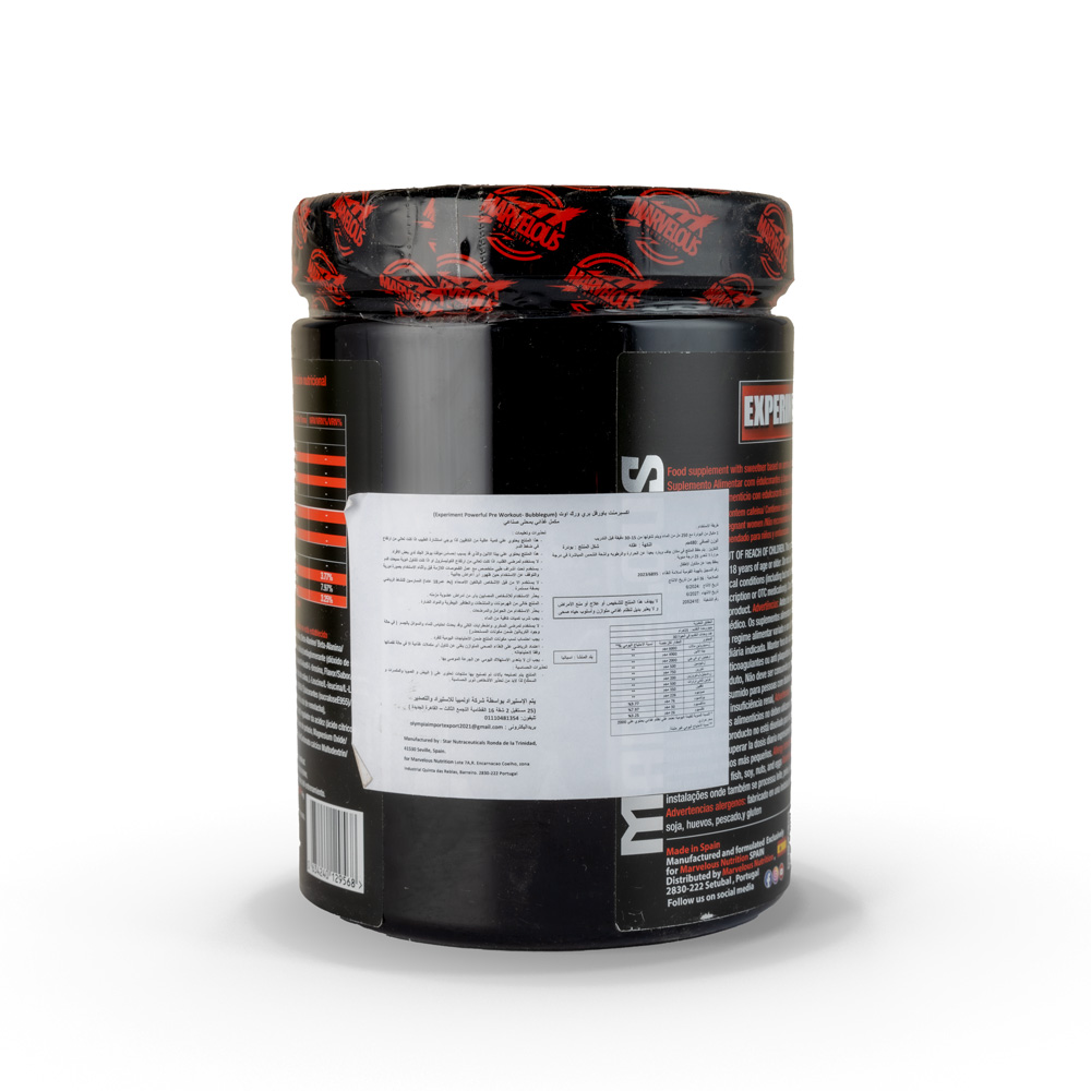 Marvelous Nutrition  Experiment Powerful pre Workout-30Serv.-Bubble Gum