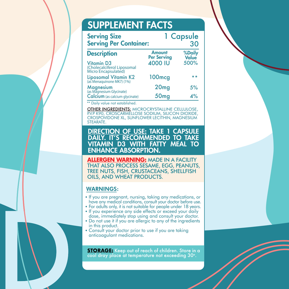 Organic Nation Liposomal D3+K2 -30Serv.-30Capsules