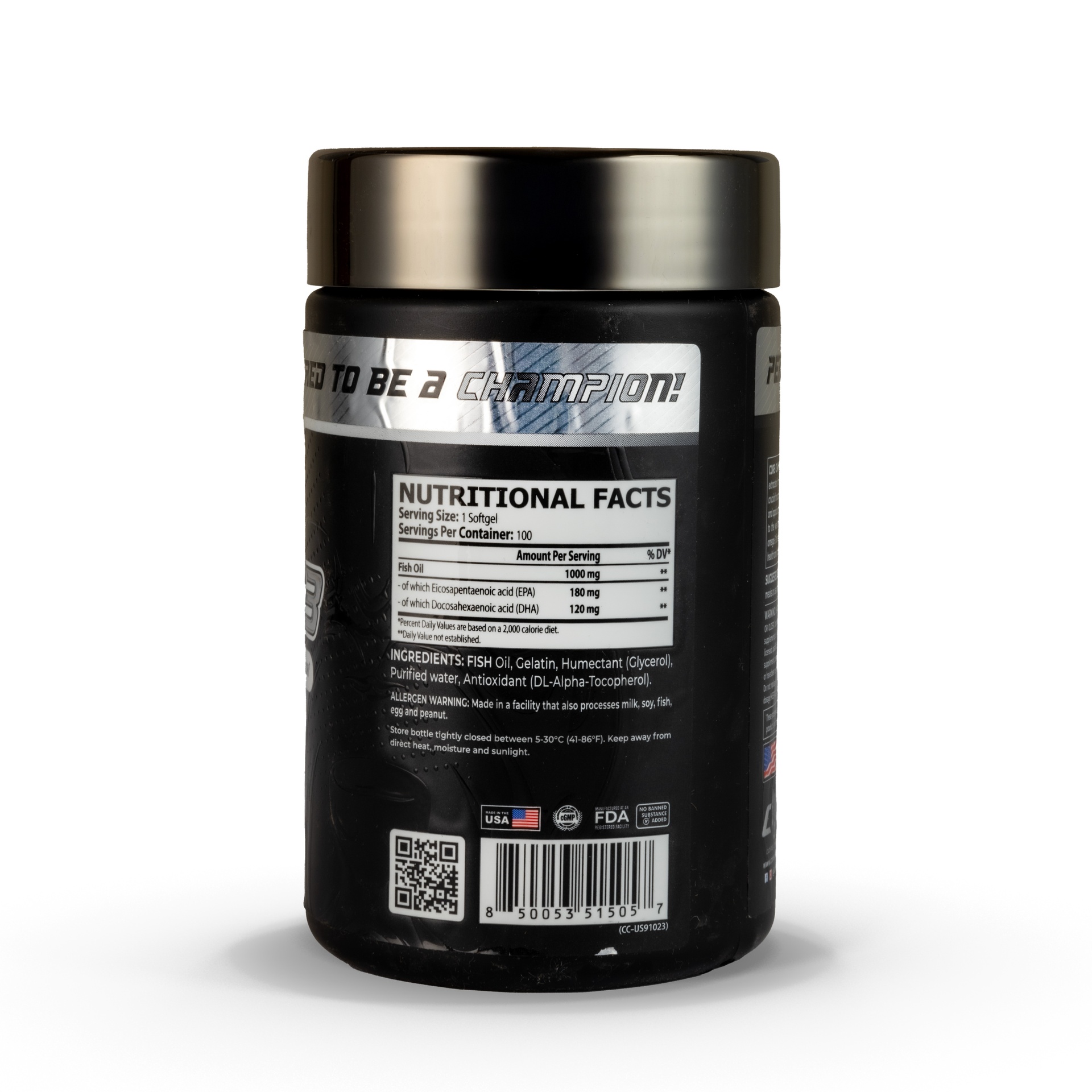 Core Champs Omega-3 1000MG Fish Oil-100Serv.-100SoftGels