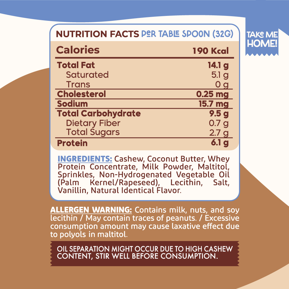Organic Nation Guilt Free Cashew Spread-200G-Vanilla Birthday Cake