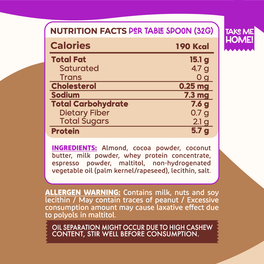 Organic Nation Guilt Free Almond Spread-200G-Espresso Cream