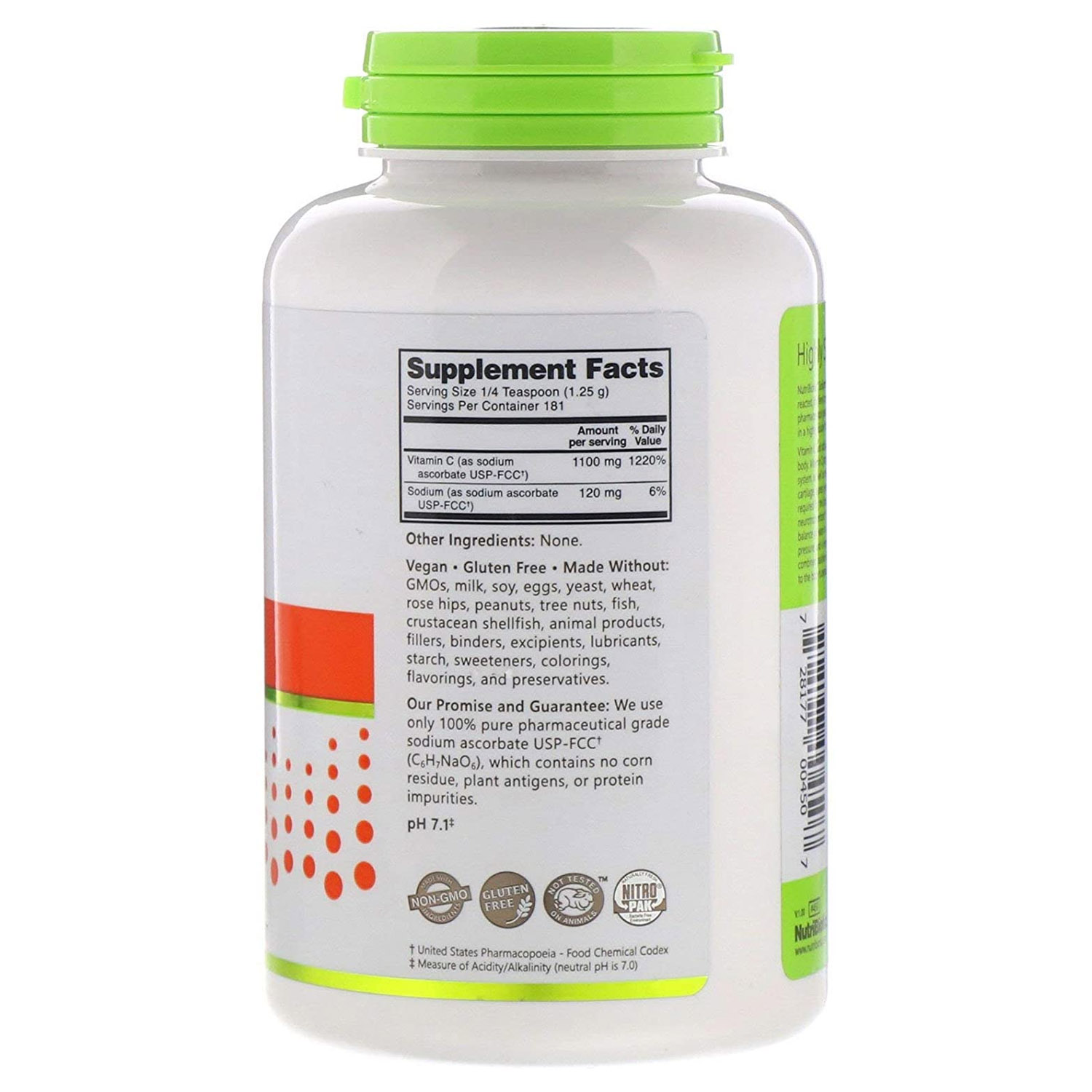 Nutrabiotic Immunity Sodium Ascorbate-181Serv.-227G