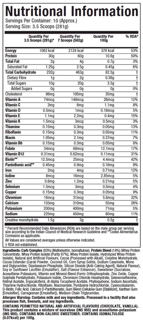 MuscleTech mass tech extreme 2000-10Serv.-5.44Kg.- Triple Chocolate Brownie