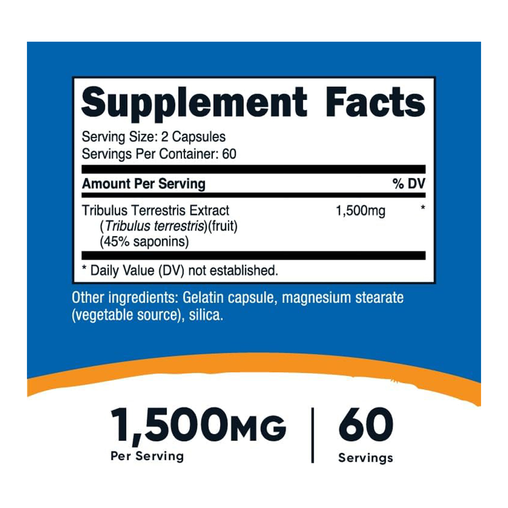 Nutricost Tribulus Terrestris Extract 45% Saoponins-60Serv-120Capsules
