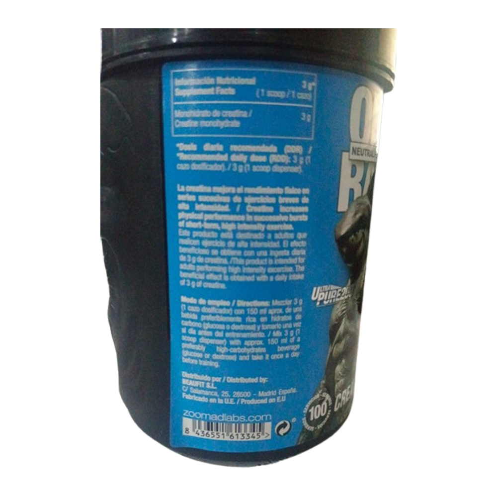 Zoomad Labs One Raw Creatine Ultra Pure 200- 100Serv-300GM