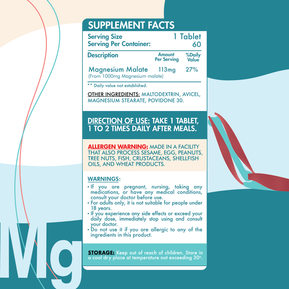 Organic Nation Magnesium Malate - 60Tablets