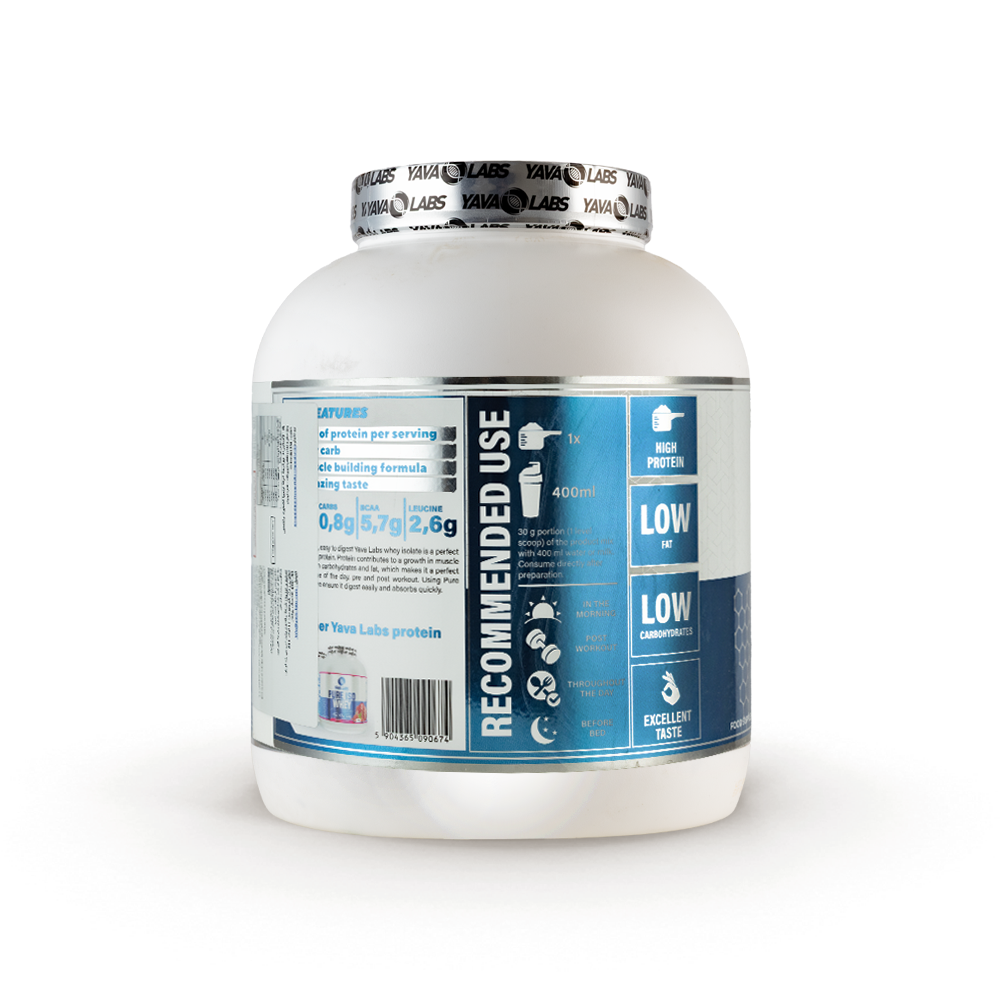 Yava Labs Pure Iso Whey Protein isolate-66Serv-2KG-Cookies With Cream