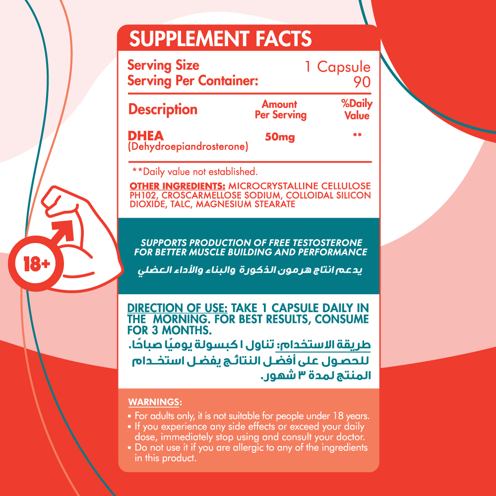 Organic Nation DHEA - 90 Capsules