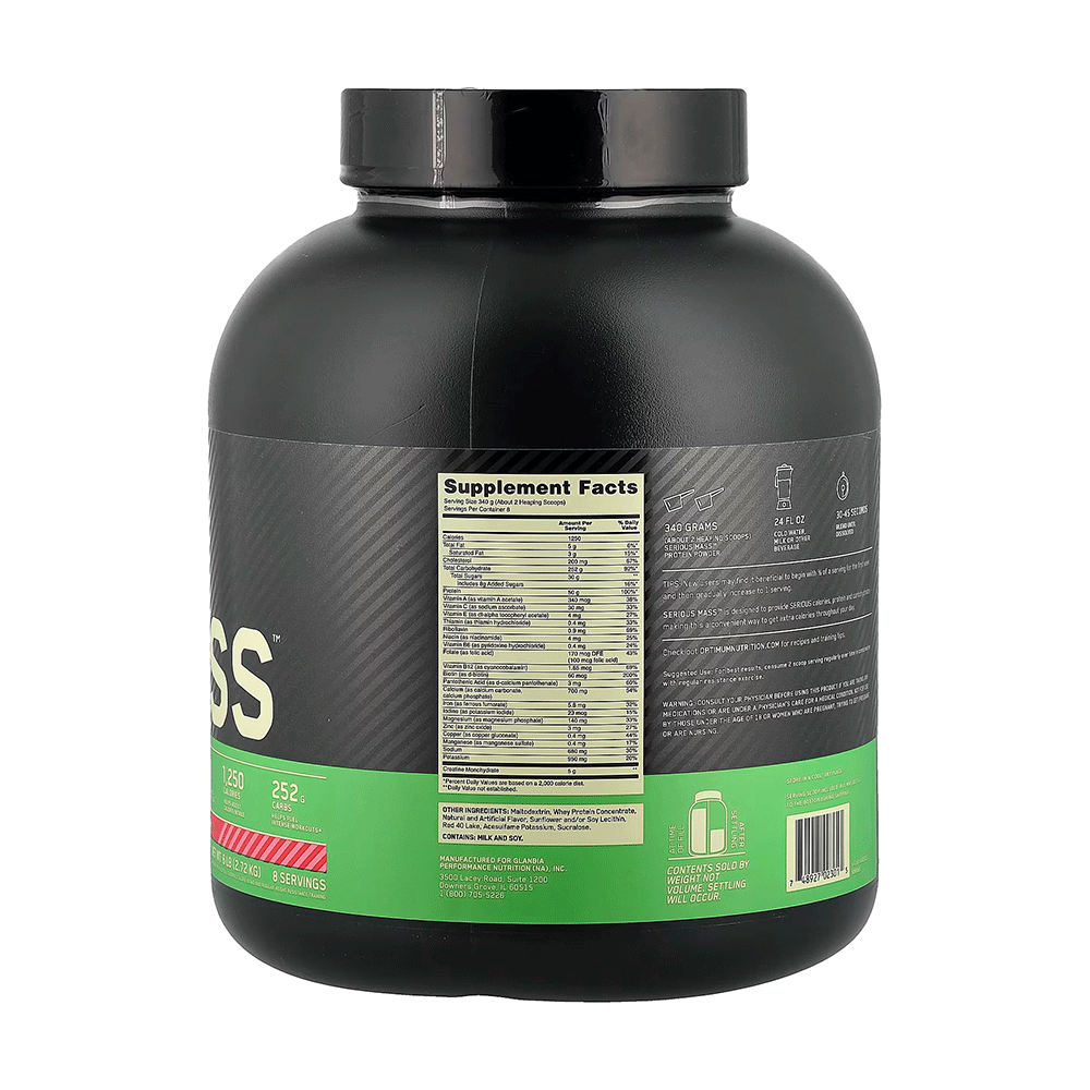 Optimum Nutrition Serious Mass-8Serv.-2.72KG-Strawberry