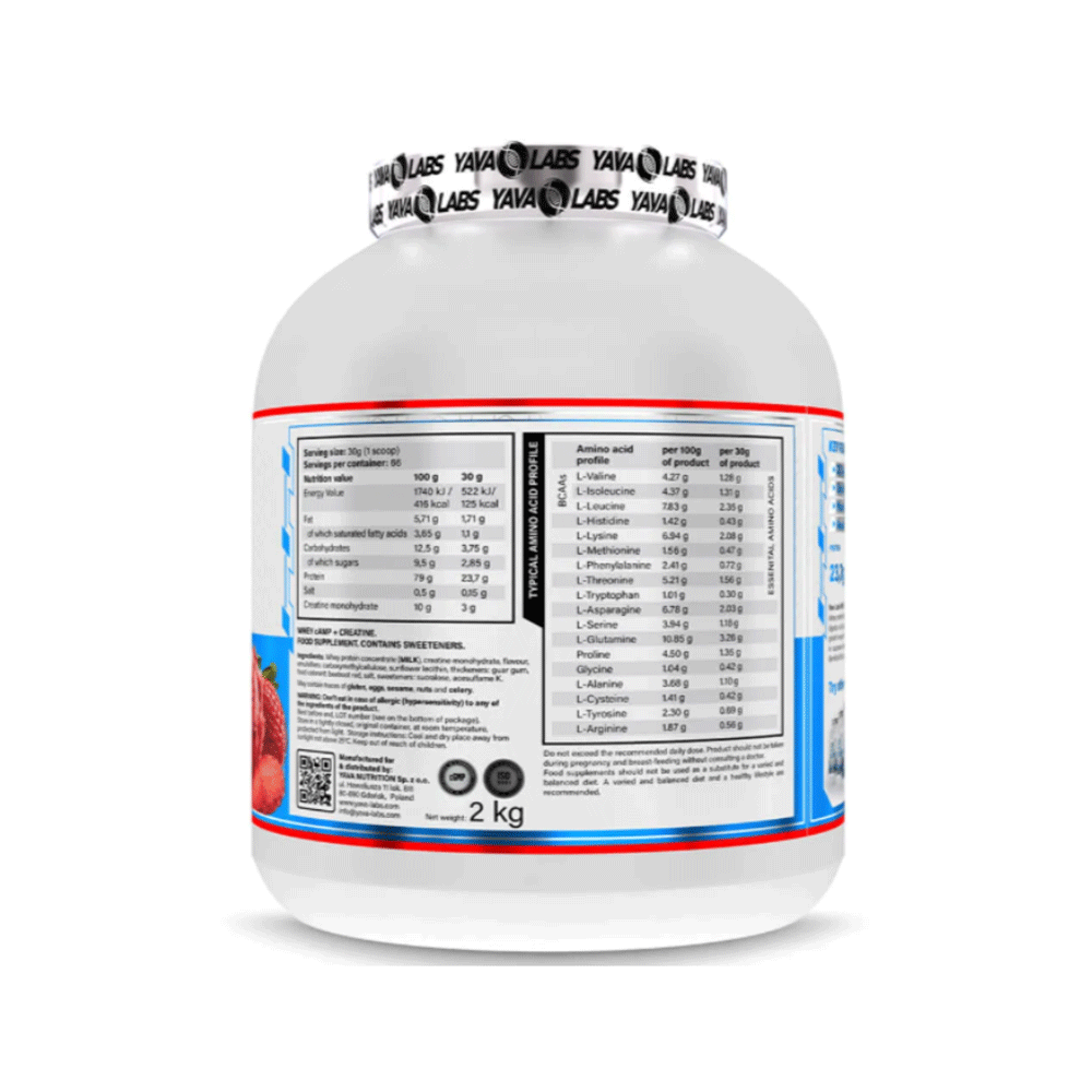 Yava Labs Pure Iso Camp + Creatine increases Physical Performance-66Serv-2KG-Strawberry ice cream