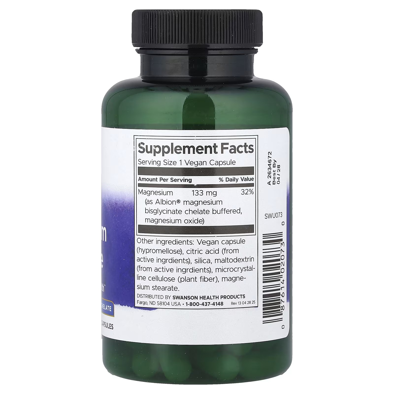 Swanson Albion Magnesium Glycinate 133MG-90Serv.-90Capsules