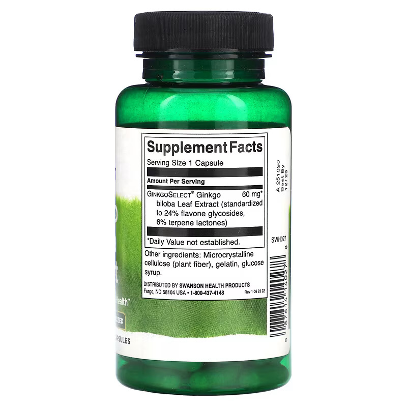 Swanson Ginkgo Biloba Extract-60MG-120Capsules