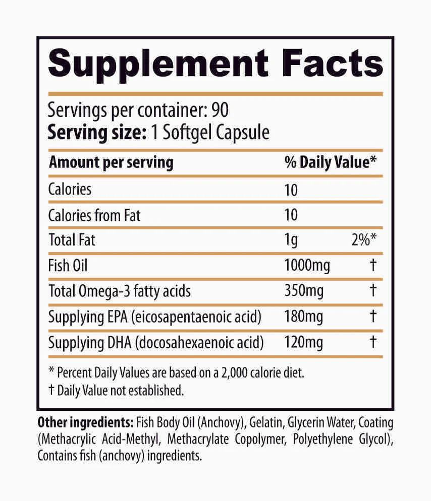 Dexter Supplements Omega 3.-1000MG.-90Serv.-90Softgel