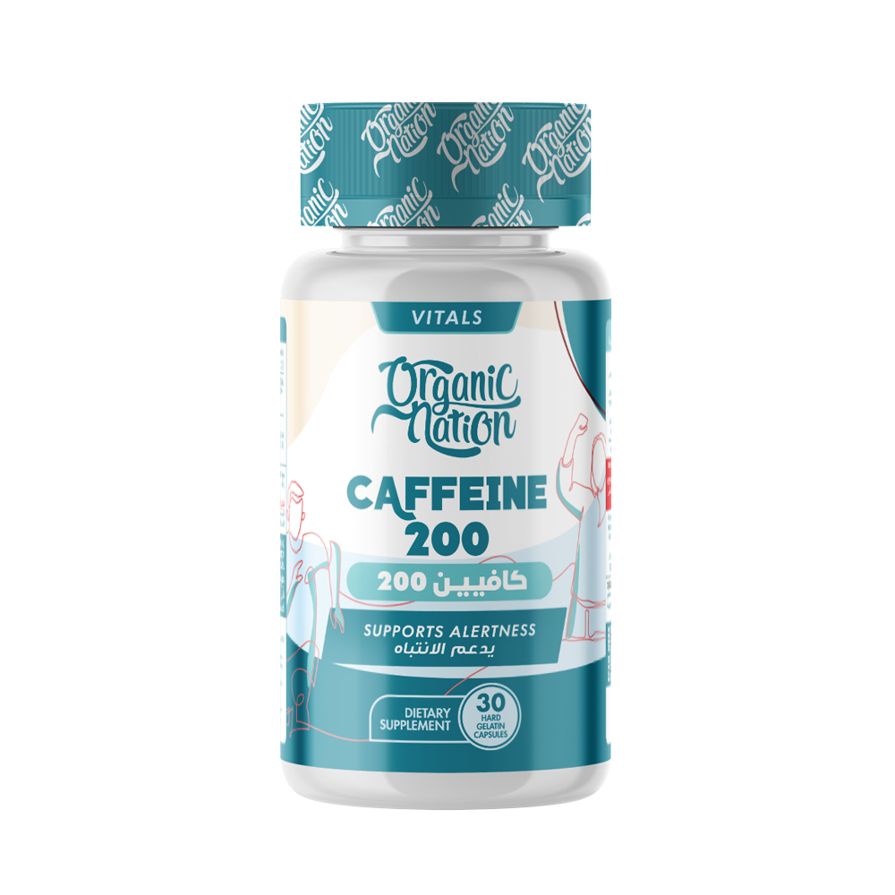 Organic Nation Caffeine 200-30Serv.-30Hard Gelatin Capsules