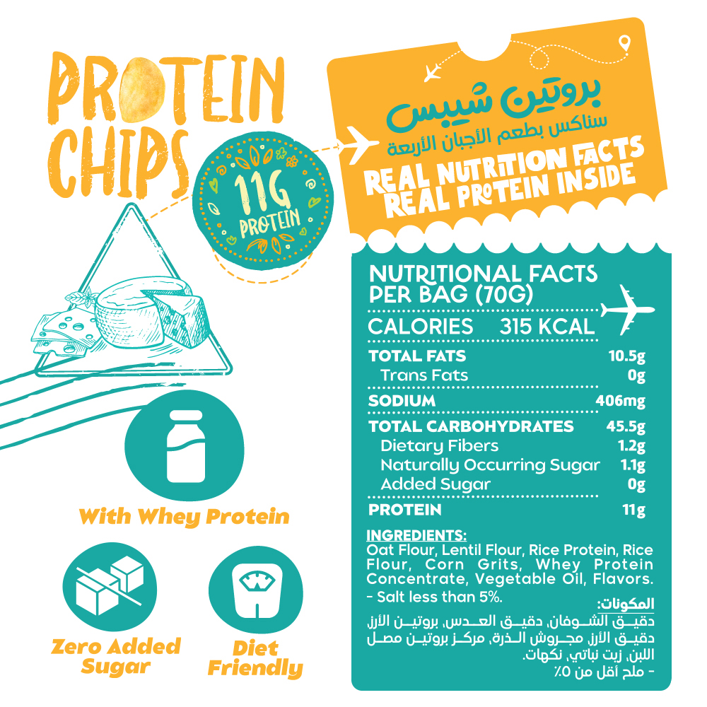 Organic Nation Protein Chips-70G.-Quattro Cheese