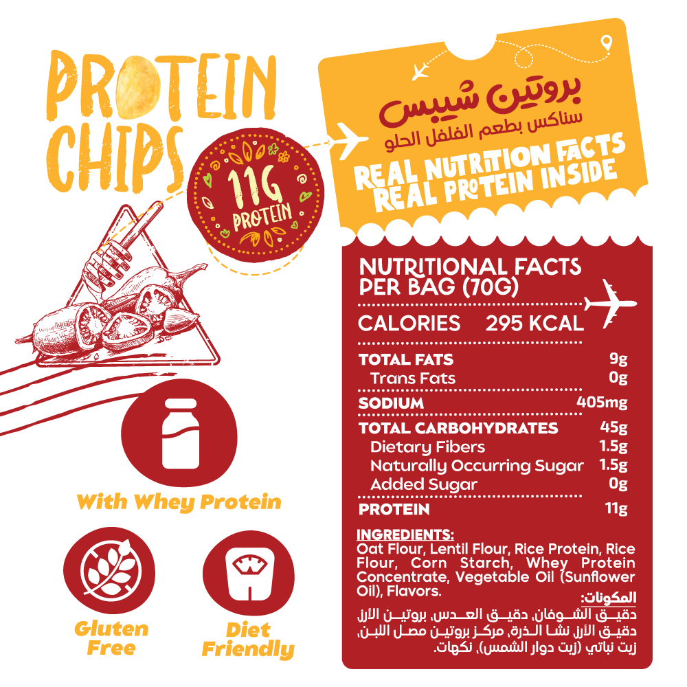 Organic Nation Protein Chips-70G.-Sweet Chilli