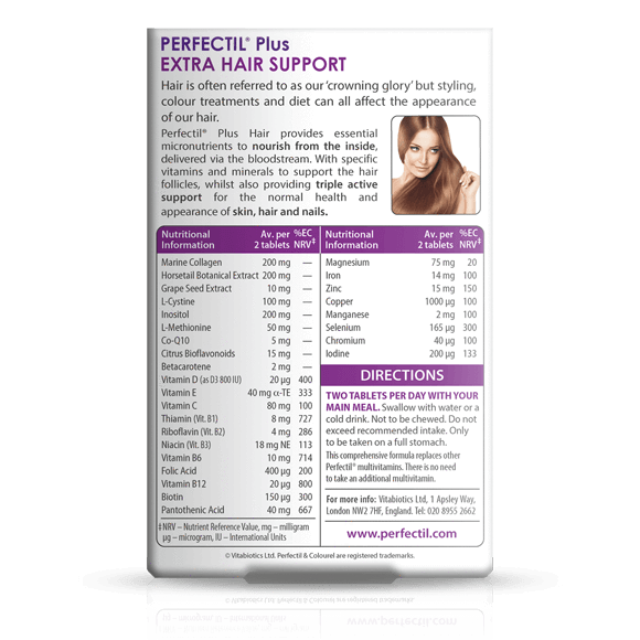 Vitabiotics Perfectil Plus Hair Extra Support-30Serv.-60Tabs.