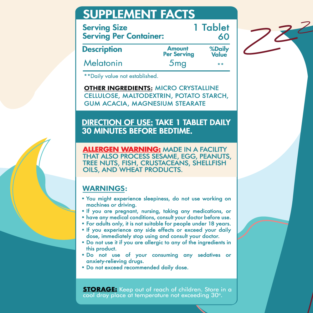 Organic Nation Melatonin 5mg-60Serv.-60Tablets