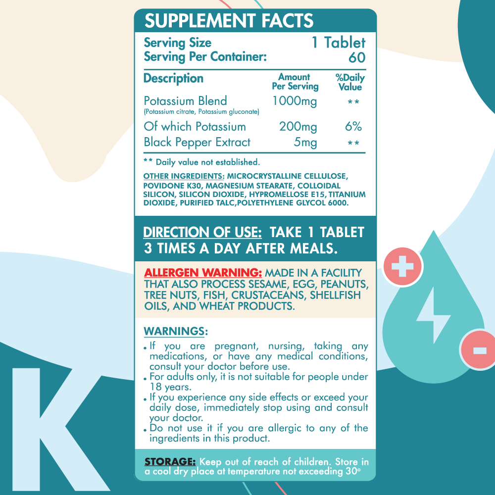 Organic Nation Potassium Blend-60Serv.-60Tablets