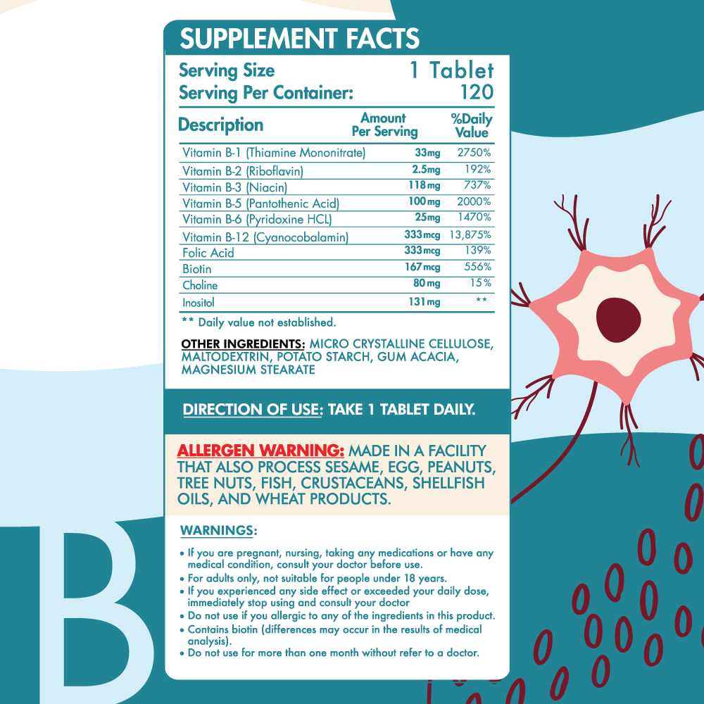 Organic Nation B-Complex Advanced Formula-120Serv.-120Tablets
