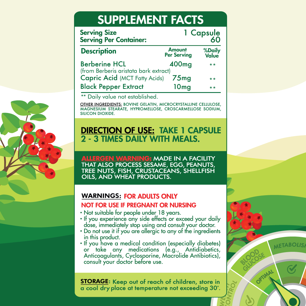 Organic Nation Berberine-60Serv.-60Caps.