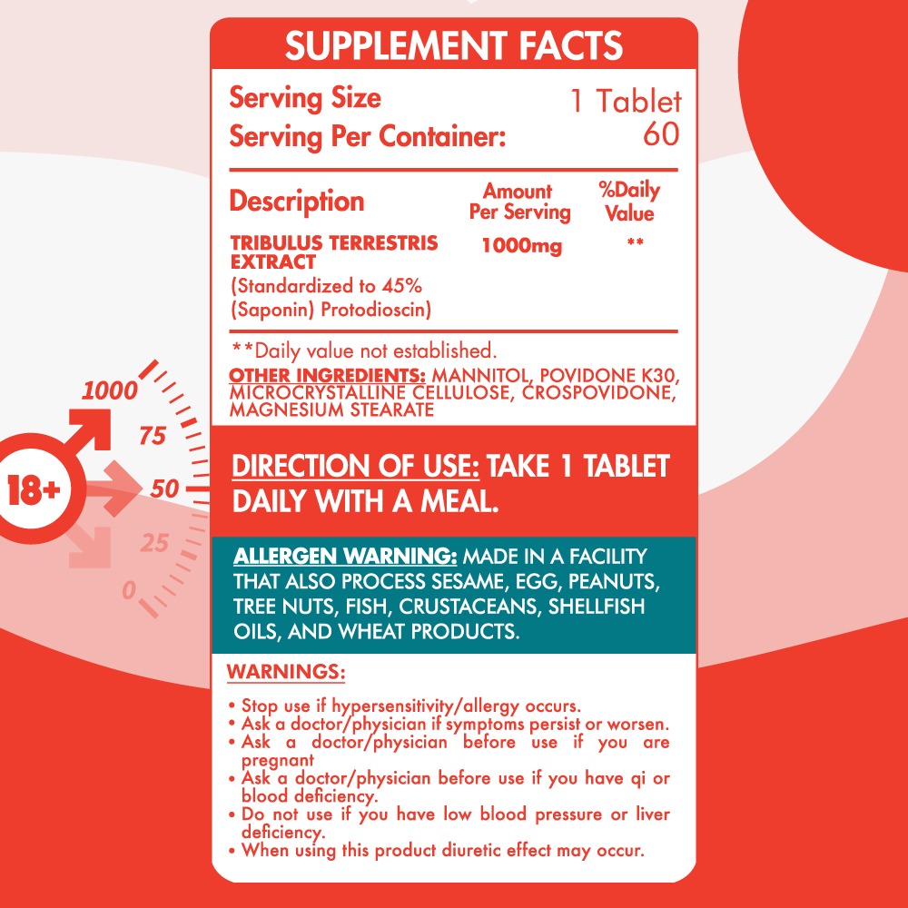 Organic Nation Tribulus 1000mg-60Serv-60Coated Tablet