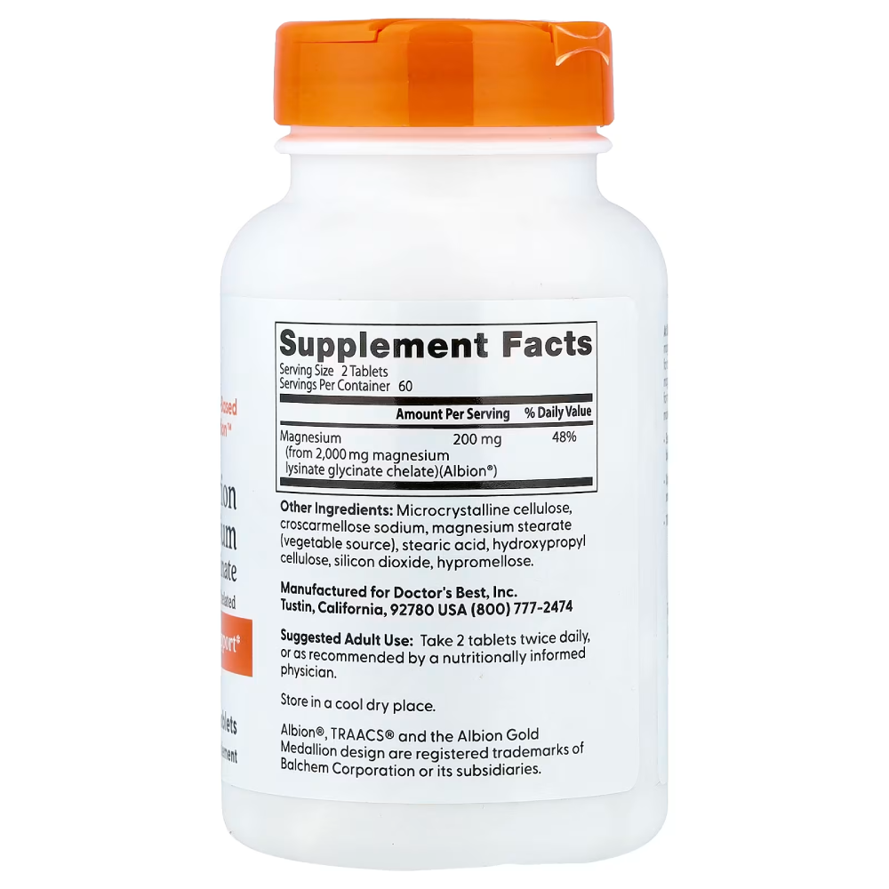 Doctor's Best, High Absorption Magnesium-120Serv.-120Tablets